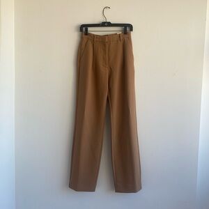 Abercrombie & Fitch Women's Wide-Leg Trousers in Camel Brown